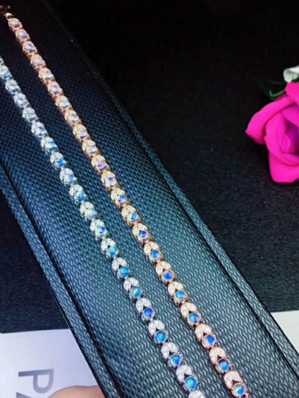 Fidelity натуральный 3,5 мм синий лунный камень браслеты 925 Стерлинговое Серебро Изысканные ювелирные изделия подарок для женщин натуральный драгоценный камень