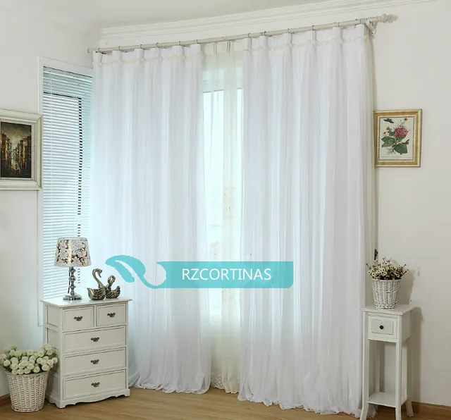 Lace And Satin Fabric 2 Layers Curtains Pink Blue White Lace And Satin Fabric 2 Layers Curtains Pink Blue White Window Curtain For Living Room 40 60 Blackout