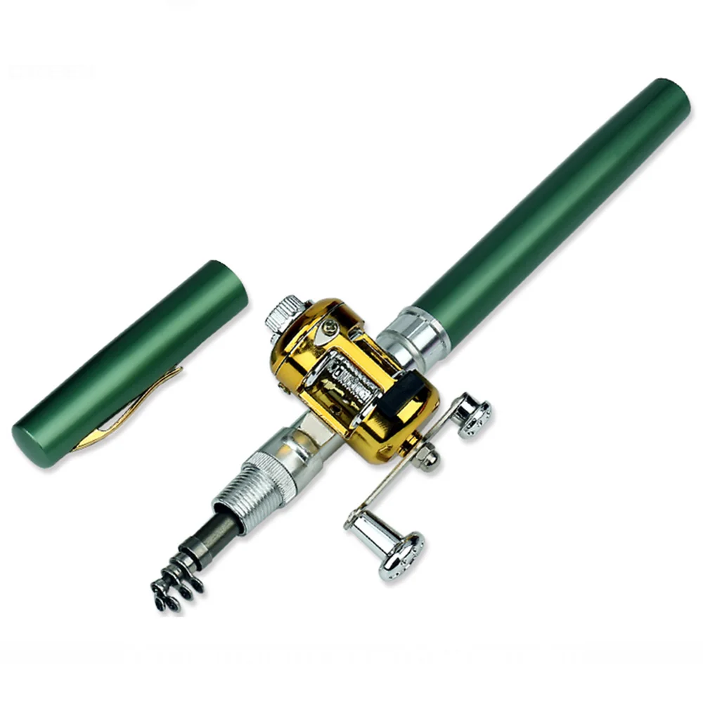 

MrY Portable Telescopic Pocket Mini Fishing Rod the Shape of the Fishing Folding Pen with Fishing Reel Pen