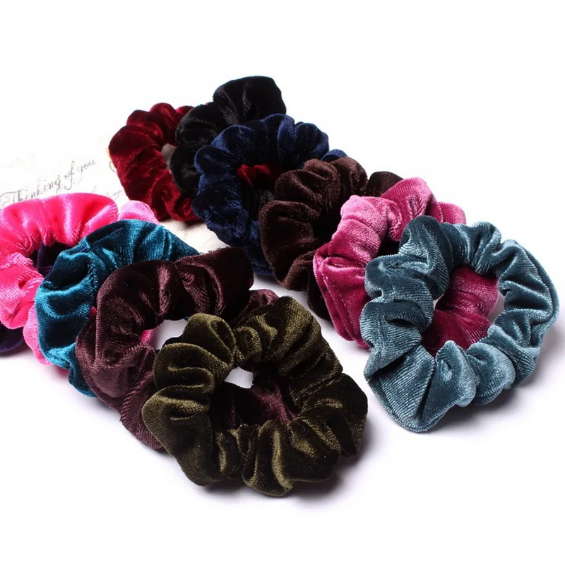 

10 Pcs Elastic velvet scrunchies Hair Bands For Women Headbands Adult Hair Styling Shape Tool haar accessoires elastique