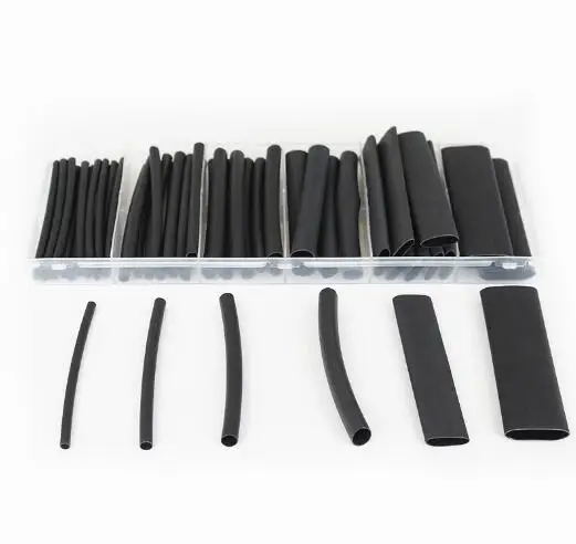 

Black 53PCS Sleeving Tube Waterproof Ratio 3:1 Assortment Polyolefin Adhesive Glue Lined Cable Wire Heat Shrink Tubing Kits