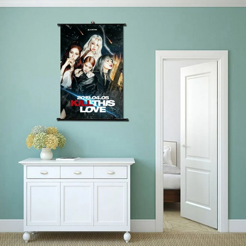 

Hot Sale 1 Pcs Kpop Blackpink Rectangle Album Mini Wall Scroll Poster Jisoo Rose Hang Up Photo Picture Home Decoration