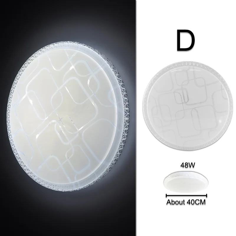 Светодиодный потолочный светильник 48 Вт 36 Вт 24 Вт 18 Вт светодиодный потолочный светильник поверхностного монтажа AC220V 240V Дистанционное Управление современный потолочный светильник для дома светильник - Цвет корпуса: D