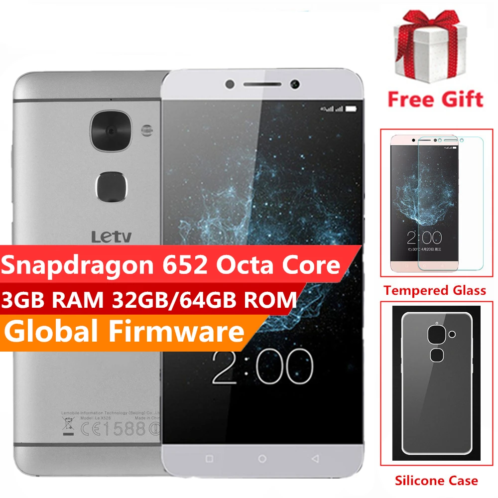 Телефон с глобальной прошивкой Letv LeEco Le 2X526X520 Смартфон Snapdragon 652 5 дюймов Android 6 0 3 Гб