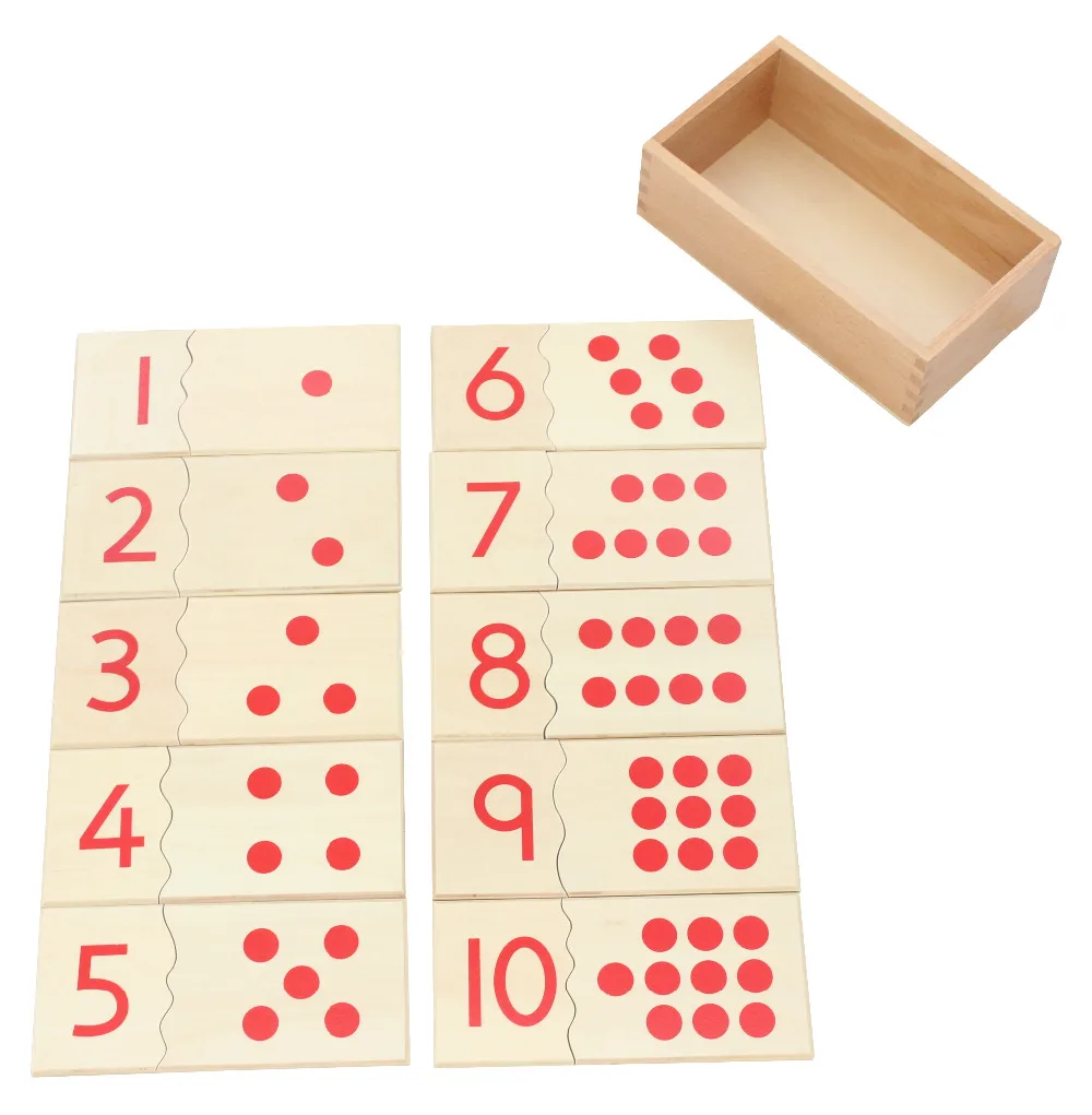 Wooden Number Puzzle Montessori Math Toy Preschool Early Educational