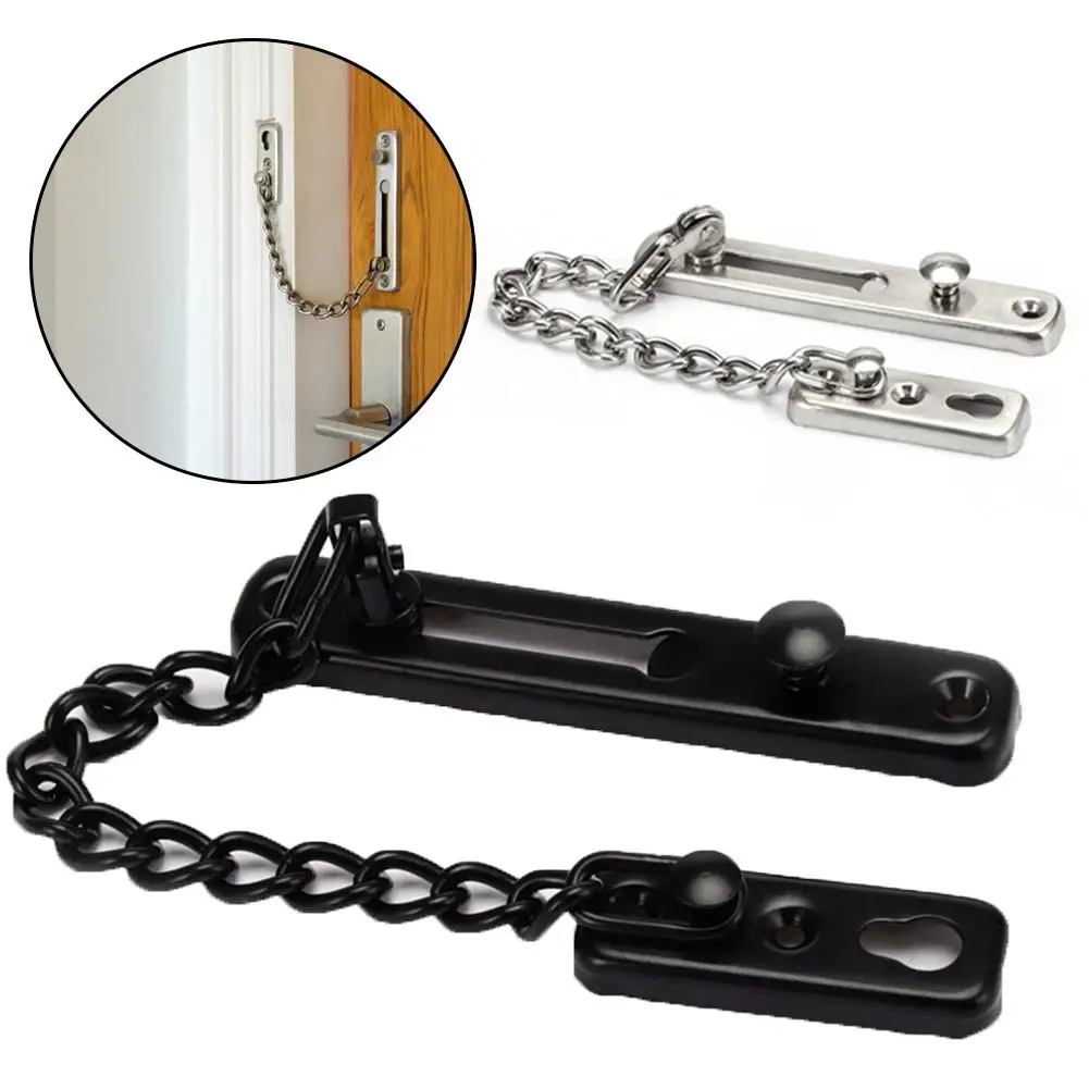 

201 Stainless Steel Anti-theft Sliding Door Lock Chrome Door Lock Chain Bolt Safety Chain Door Bolt Security Lock Hardware