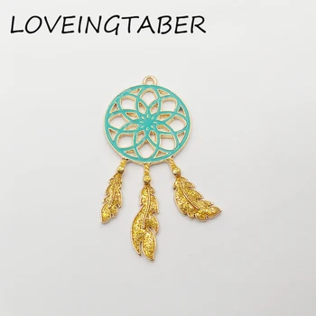 

Newest 62mm*39mm 10pcs /lot Full Enamel Dream Catcher Pendant For Fashion Neckalce Making