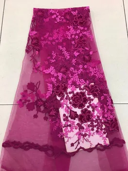 

latest high quality african tulle lace fabric 2018 tissu broderie africain suisse french net lace material ZD17