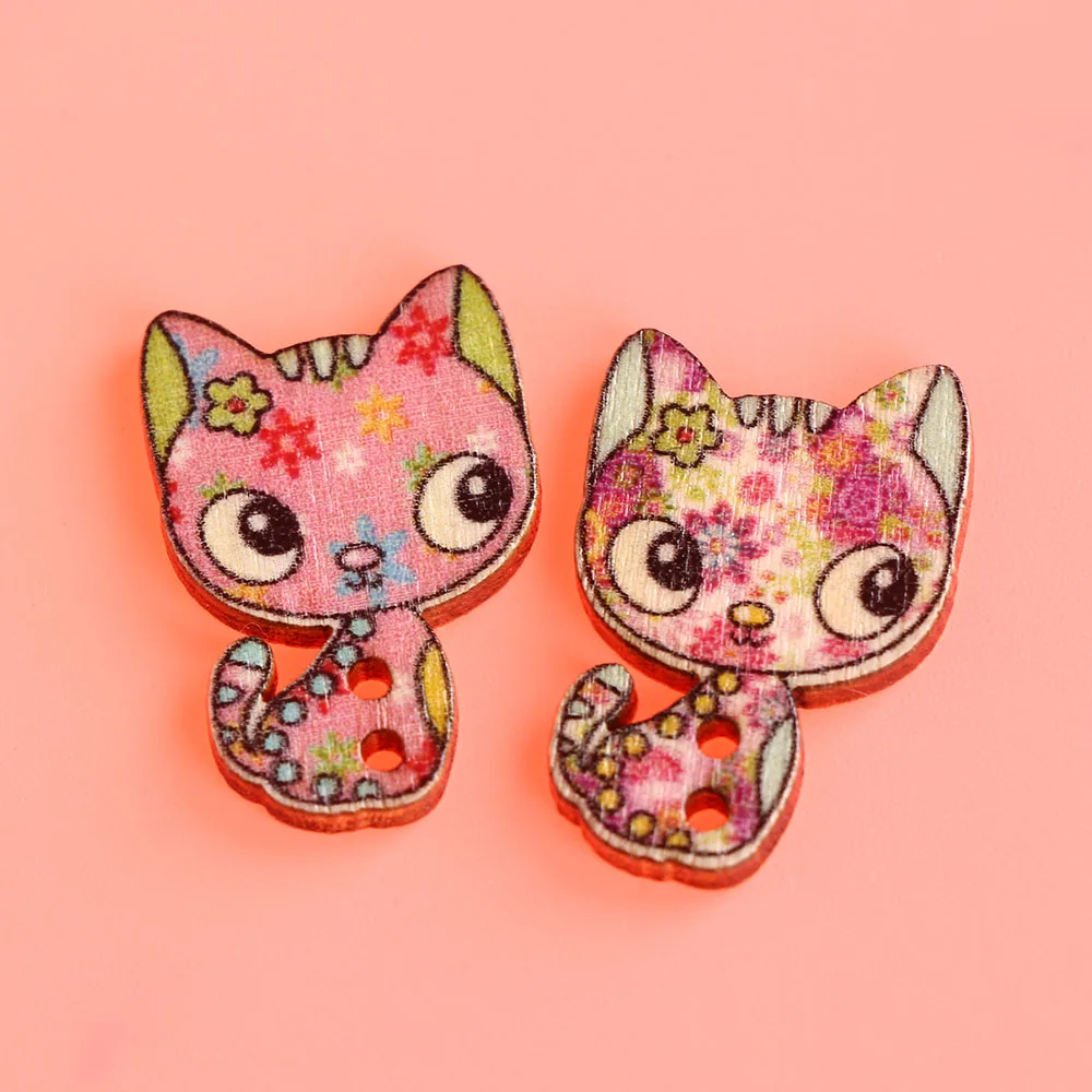 cat buttons sewing