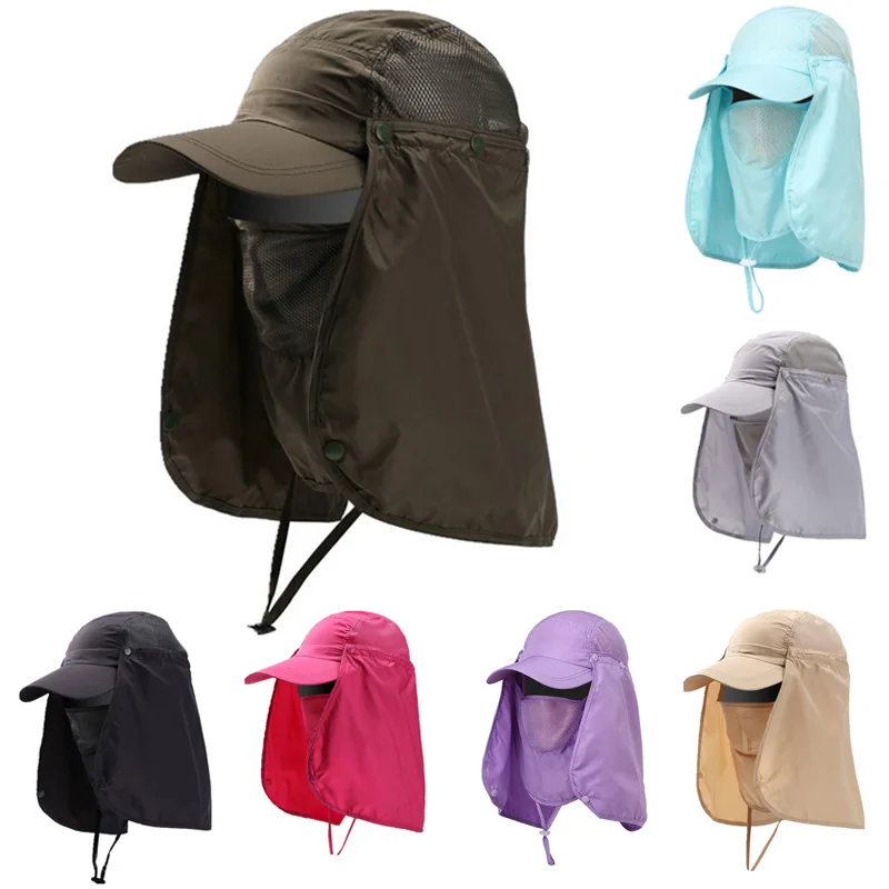 

Summer Sun Hat Cap Fishing Outdoor Cap Hat Hiking Camping Protective Cap Hat Face Neck UV Sun Protective Cap for Men Women