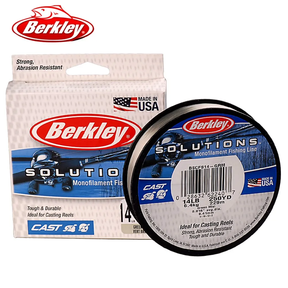 Berkley SOLUTIONS 229 м 10 фунтов 12 14 17 нейлоновая рыболовная леска для забрасывания катушки