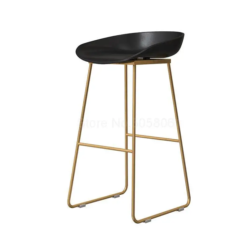 Nordic bar stool casual home simple creative wrought iron bar chair front desk red coffee high stool - Цвет: ml21