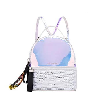 

Designer Summer small Backpack Women Travel Back pack Woman laser transparent Bagpack mini school bag girls Rucksack Mochila sac