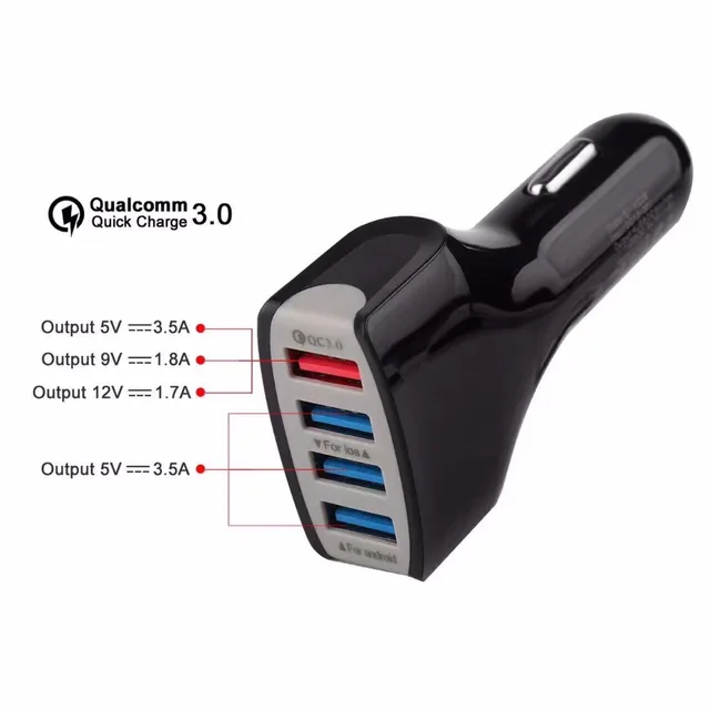 4 Ports Usb 35w Qc3 0 Adaptive Fast Charging Rapid Car Charger For 4 Ports Usb 35w Qc3 0 Adaptive Fast Charging Rapid Car Charger For Samsung S6 S7 Edge Smart Phone Universal