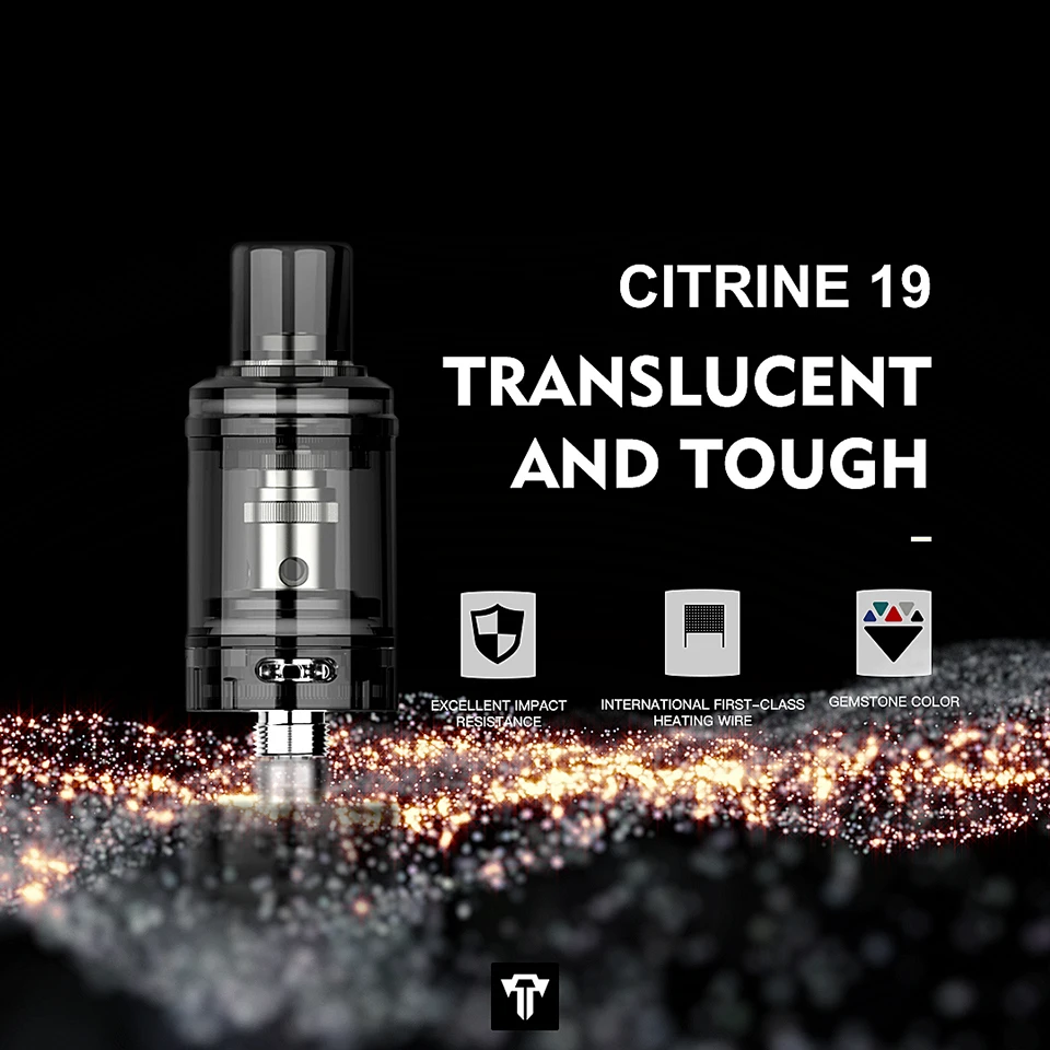 Оригинальный Tesla Citrine 19 Sub Ohm бак 1 8 мл емкость регулируемая Нижняя система