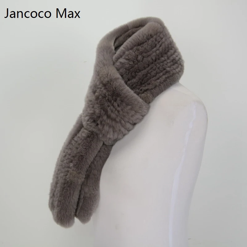 Jancoco Max* S1577 толстый вязаный женский Настоящий мех кролика длинный шарф женский и мужской зимний теплый шейный платок