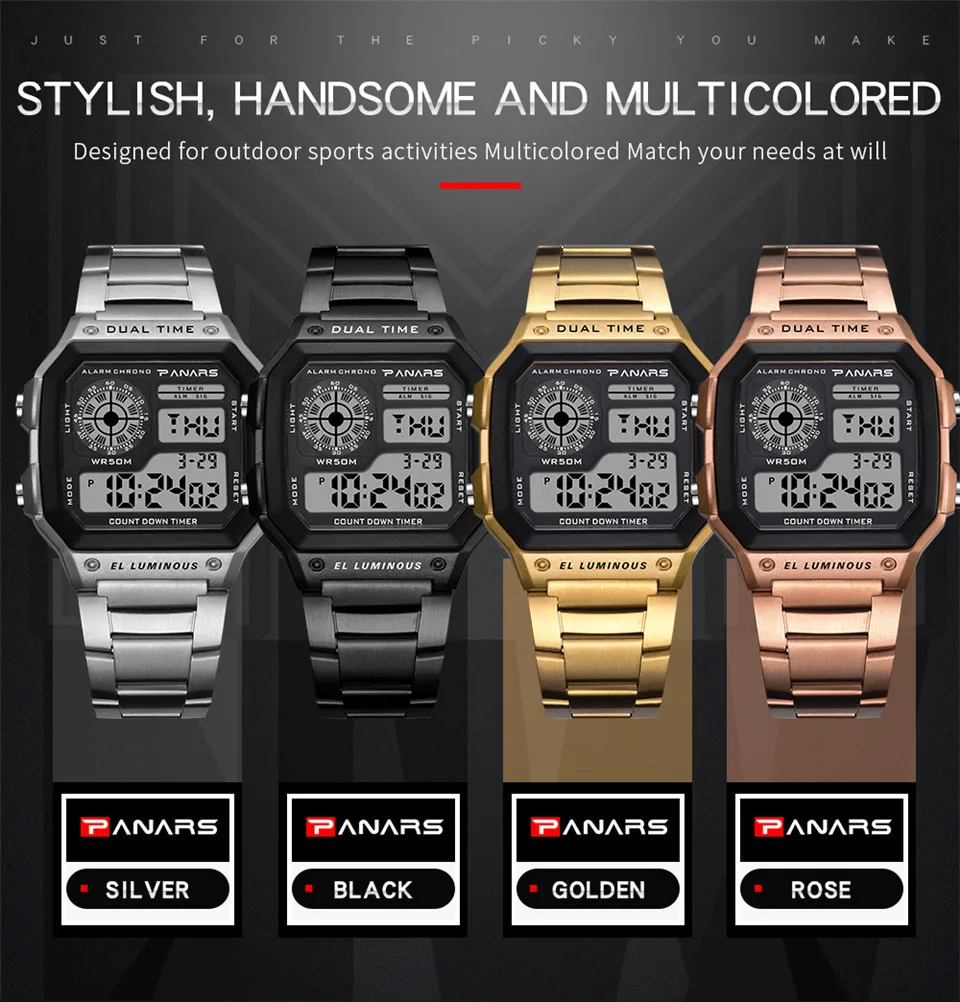Digital Wrist Watch Men Electronic Watch Luxury Sport Watch LED Display Kol Saati Zegarki Meskie Horloges Mannen Montre Relogios (4)