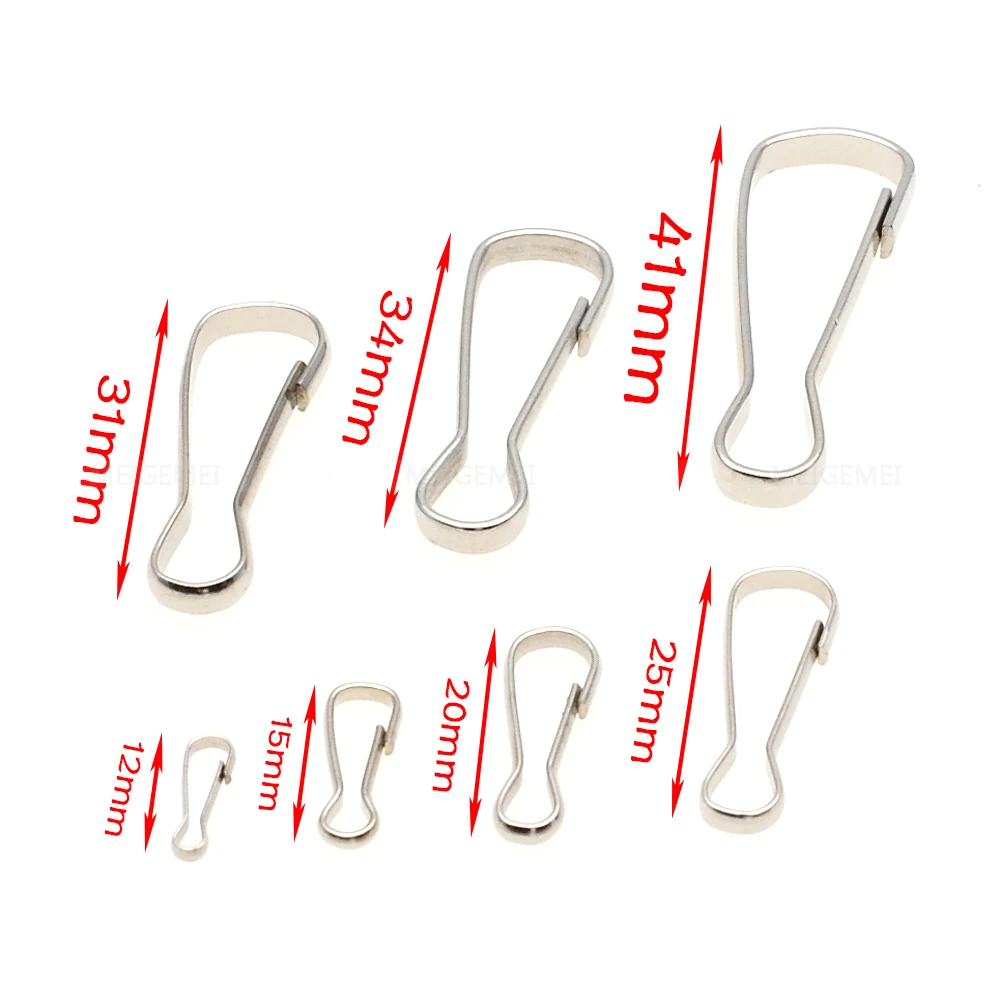 

25pcs/pack Multi Size Metal Purse Zipper PULLS Snap Spring HOOKS Paracord Lanyards Lariat Phone Card ID Badge Holder