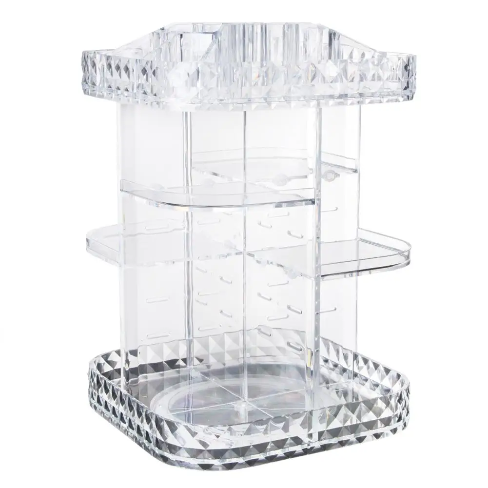 

Innovative Diamond Pattern Multi-Layer Rotating Cosmetic Storage Box Transparent Acrylic Skin Care Product Toolbox