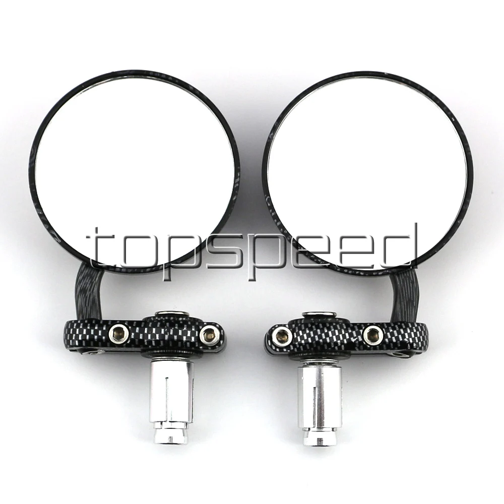 

Motorcycle Handlebar End Mirrors For Honda Suzuki Yamaha Kawasaki Ducati Carbon