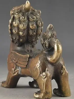 

Рзэ доставка Ручная Кованые Латунь Экзорцизм Китайский Восточный Старый Кирин Статуя медь инструменты свадебные Украшения Латунь Бронза