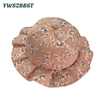 

New Spring Summer Baby Girls Hat Fashion Floral Cotton Girls Sun Cap Baby Bucket Hat Autumn Outdoor Kids Sunscreen Cap