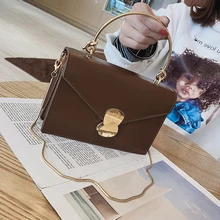 Модные женские сумки с металлической ручкой, сумки через плечо с замком, сумки через плечо, сумки через плечо