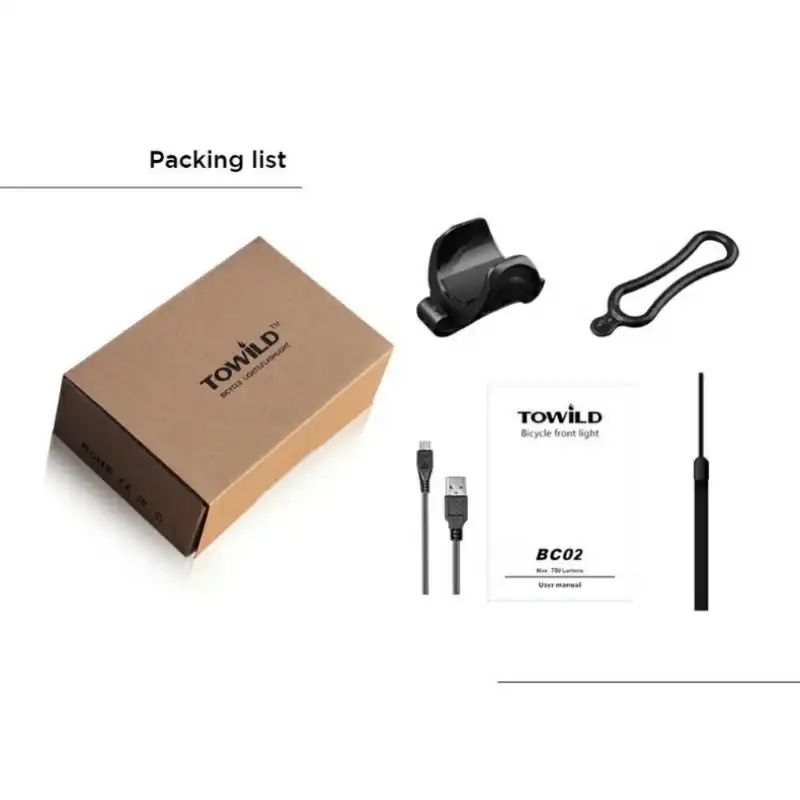 TOWILD велосипед передний светильник Мощность банк Водонепроницаемый USB