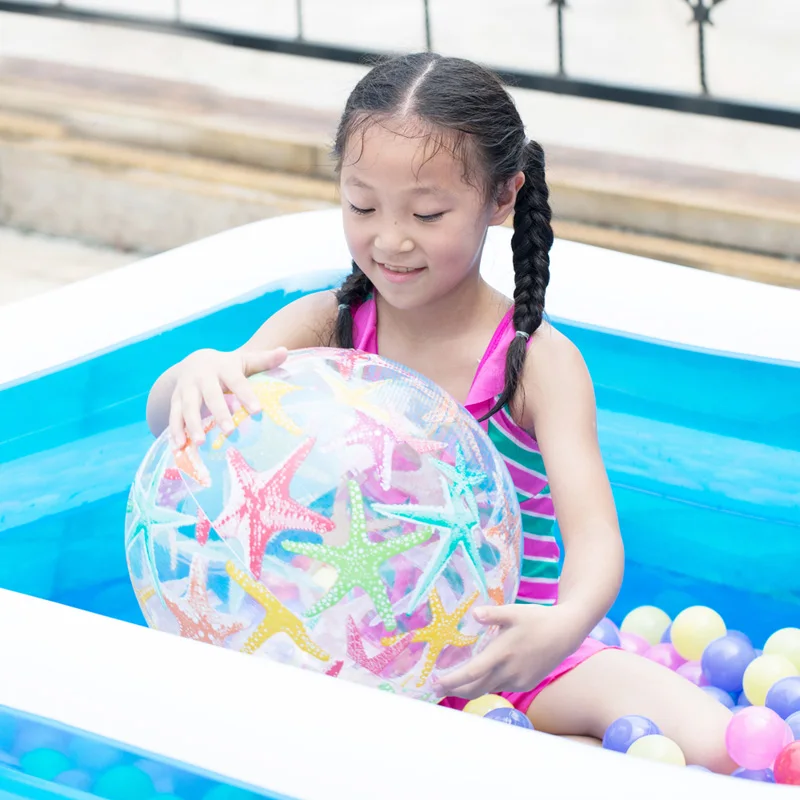 Beach Ball Inflatable Children PVC Multicolor Summer Swimming Pool Play Toy CP 