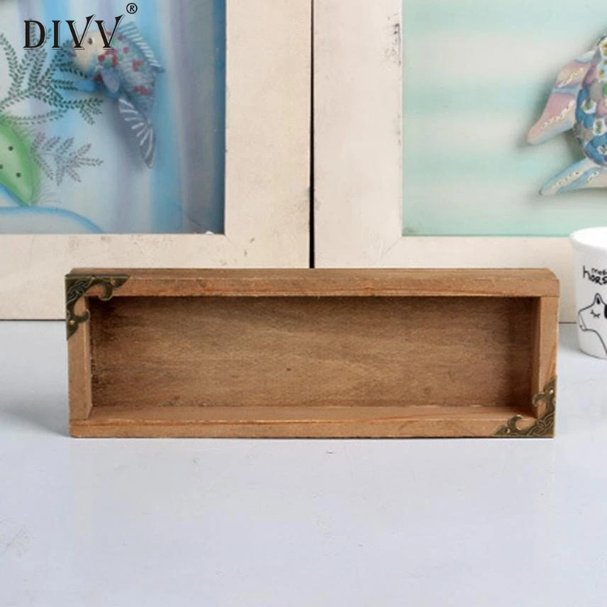

Mosunx Busines DIY wooden cosmetic Desktop storage box wooden pencil box