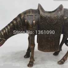001102 " Китайский народный чистый бронза отлично Лаки реалистичные Лошадь статуя