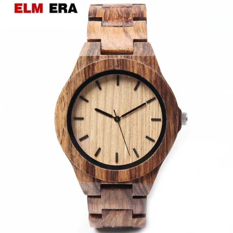 

ELMERA man watch 2018 men's sports watches Relogio Masculino wood clock watch men's wooden wrist watches