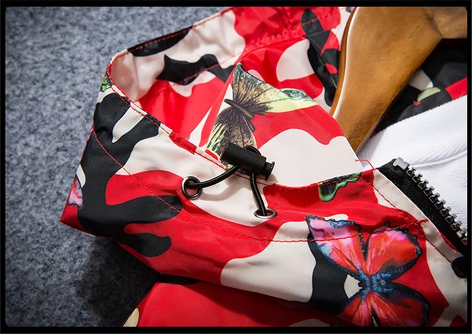 Мужская повседневная камуфляжная куртка с капюшоном новая осенняя одежда с принтом бабочки Мужская ветровка с капюшоном мужская верхняя одежда WS505