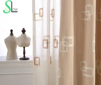 

Box New Cotton Stereo Curtain Collocation Embroidered Korean Geometric Curtains Cortinas Living Room Sheer Tulle Kitchen Modern