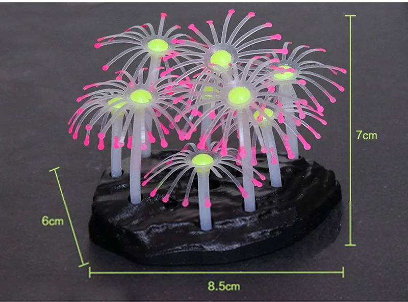 Украшение аквариума имитированное перо для аквариума с коралловыми рыбками орнамент флуоресцентный морской анемон