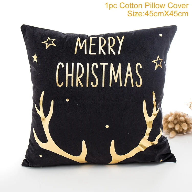 FENGRISE Merry Christmas чехол для подушки рождественские украшения Navidad рождественские украшения для дома счастливый год Рождество - Цвет: Black Pillowcase 4