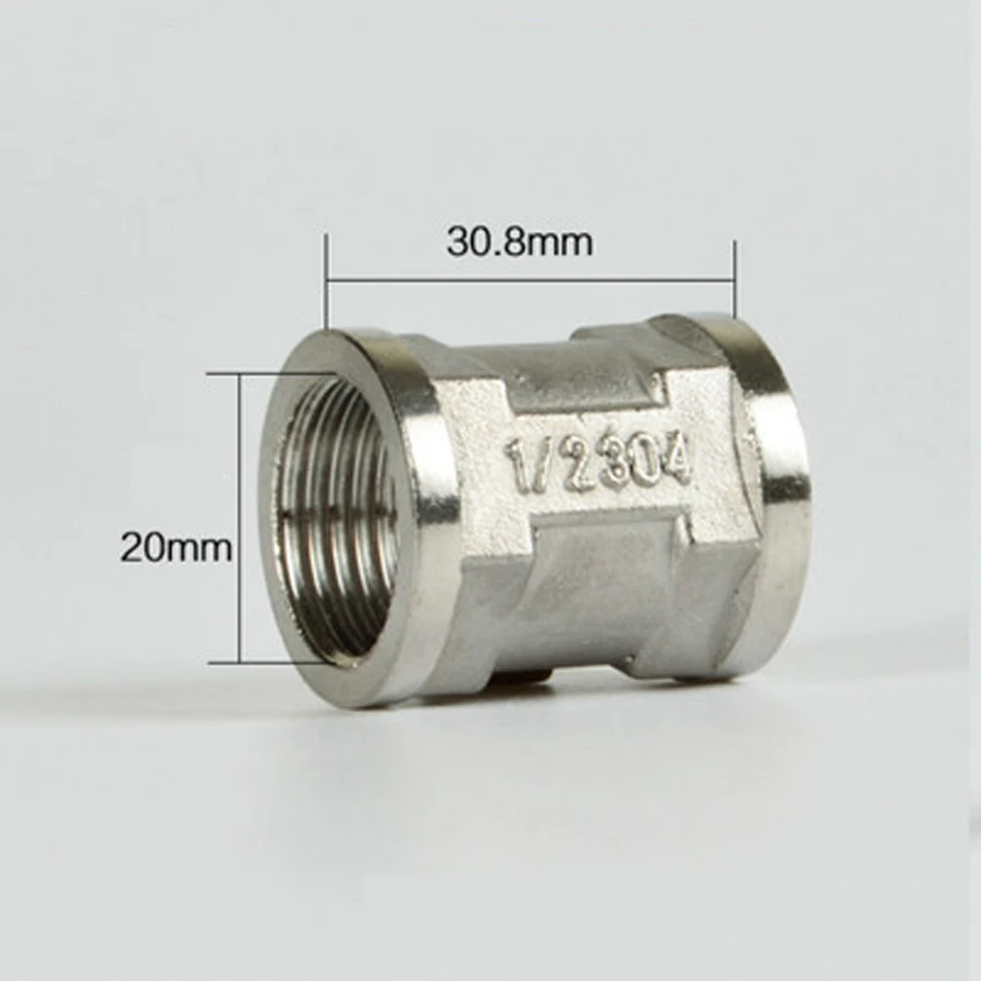 DN15 1/" BSP гнездовая муфта 201 фитинги из нержавеющей стали соединитель сантехника Длина адаптера 30,8 мм
