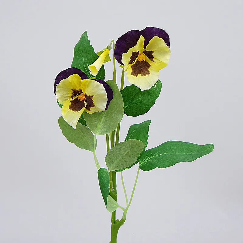JAROWN Artificial Pansy Silk Flowers Moth Phalaenopsis Orchid Arrangement for Home Office Wedding Decoration (9)