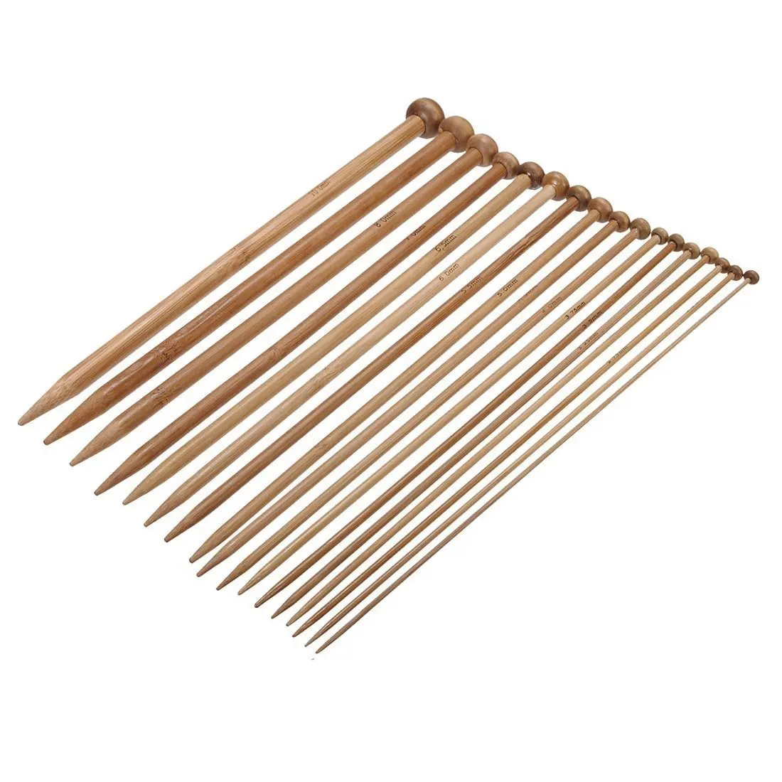 36 штук 18 размеров карбонизированные Бамбуковые Спицы для вязания крючком одиночные наконечники игл