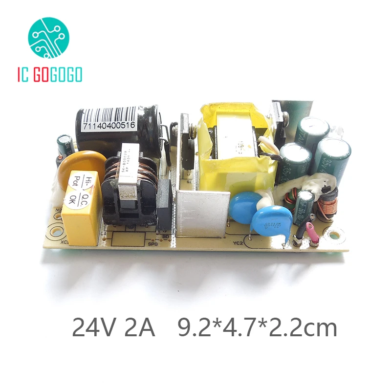 

AC-DC 24V 2A Switching Power Supply Module Switch Circuit Board With IC Program Short Circuit Protection 48W 2000MA 100-240V