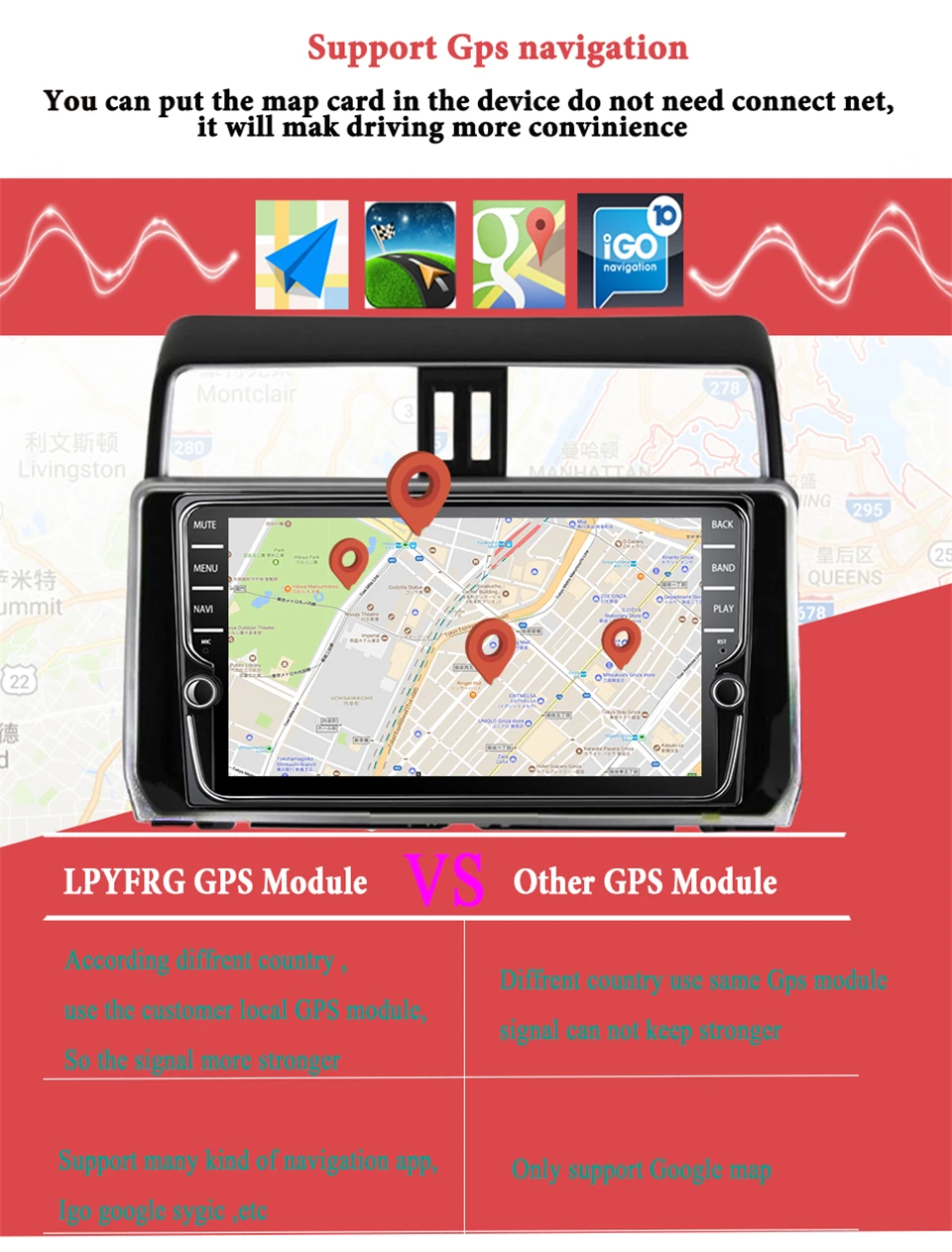 Excellent 9" Android 9.1 Car Stereo For Toyota PRADO 150 2018 2019 Auto Radio Audio Video Headunit Cassette GPS Glonass Navigation No DVD 6