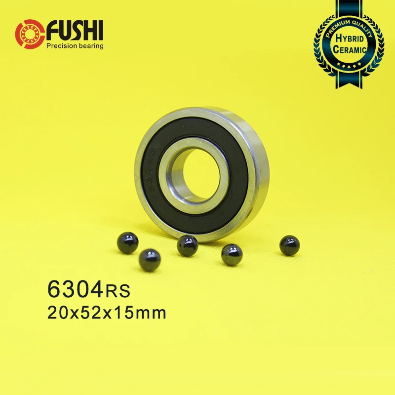 Híbridos de Rolamento Cerâmico Híbrido 20*52*15 mm segundo Peça Eixo do Motor Industrial 6304hc Si3n4 Rolamentos de Esferas 3nc 6304rs 6304
