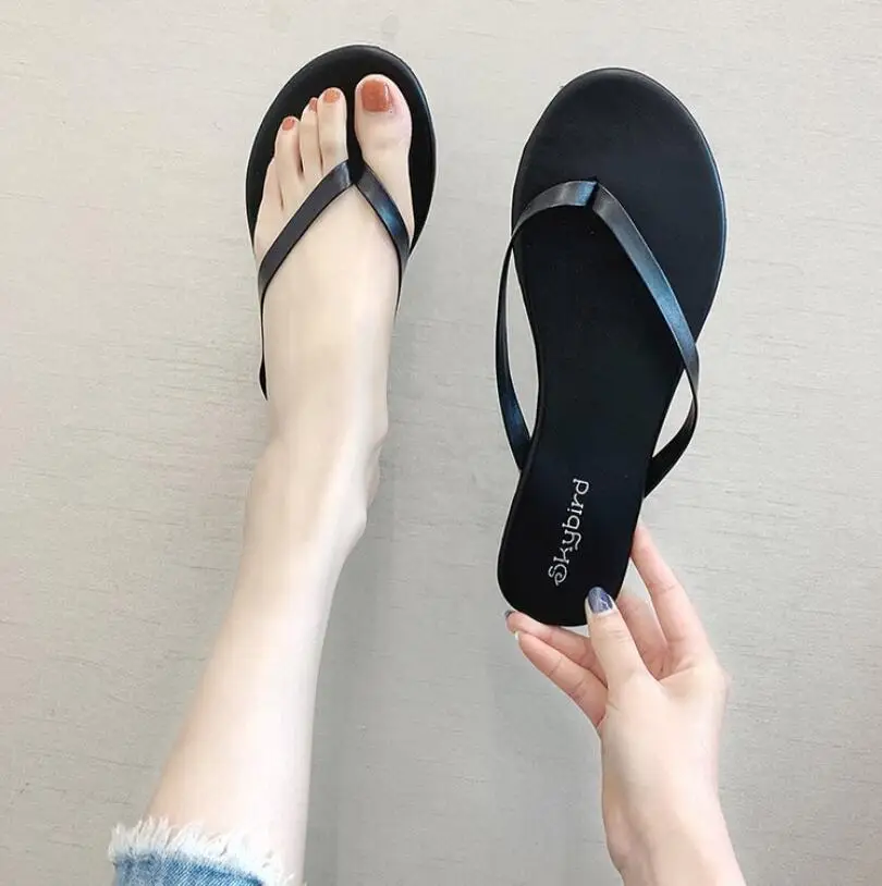 

Beach flipflops ladies slipper thongs women flat slipper Toe flip flops Summer flat bottom beach slippers sandals women shoes