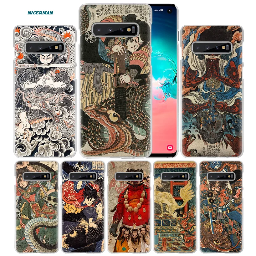 

Ukiyo-e Japanese Case for Samsung Galaxy S10 5G S10e S9 S8 M40 M30 M20 M10 J4 J6 Plus J8 2018 Note 8 9 10 Hard Funda Phone Cover