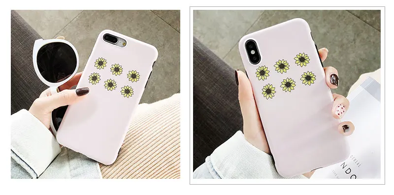 Silicone Flower Case For iPhone 8 8plus 7 7 Plus Cases Funda Phone Case For iphone 6 s 6s Plus X XR XS Max Cases Cover Coque   (17)