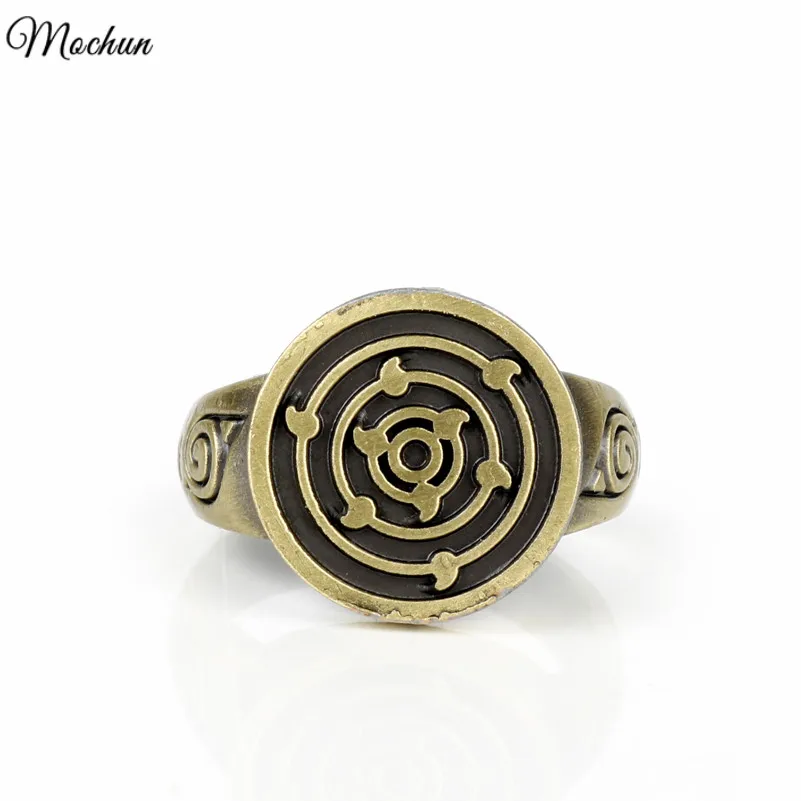 

MQCHUN Anime Naruto Uchiha Sasuke Itachi Sharingan Akatsuki Organization Rings Vintage Punk Style Jewelry Bronze Color For Mens