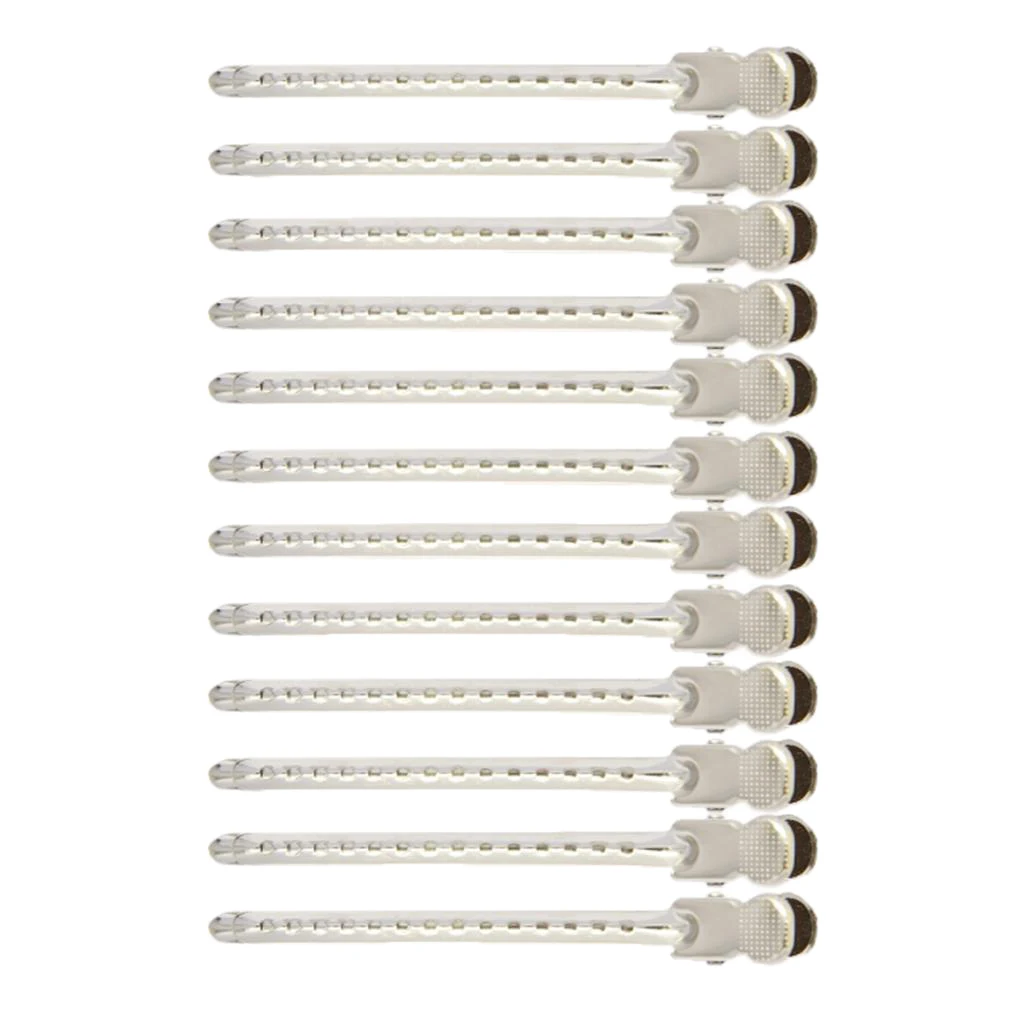 12pcs Steel Hair Sectioning Clip Clamp Claw Salon Hairdressing Grip