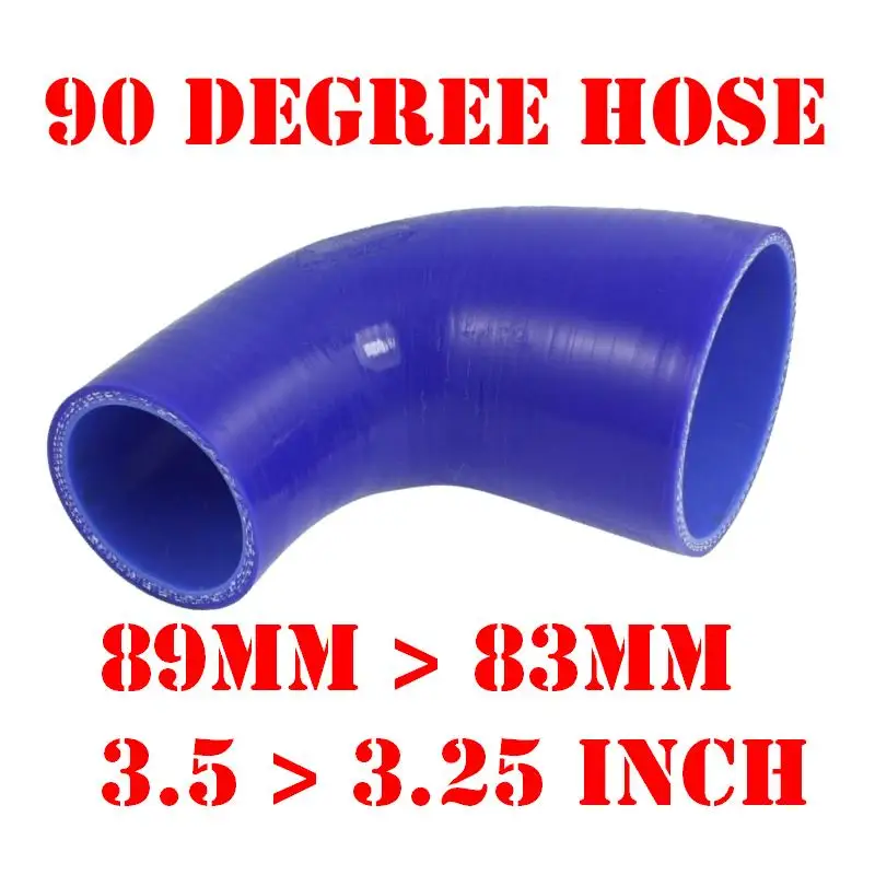 

89mm > 83mm, 3.5" >3.25" Inch Silicone Reducer Hose Elbow 90 Degree Reinforced Silicone Turbo Pipe For Car #18153461153