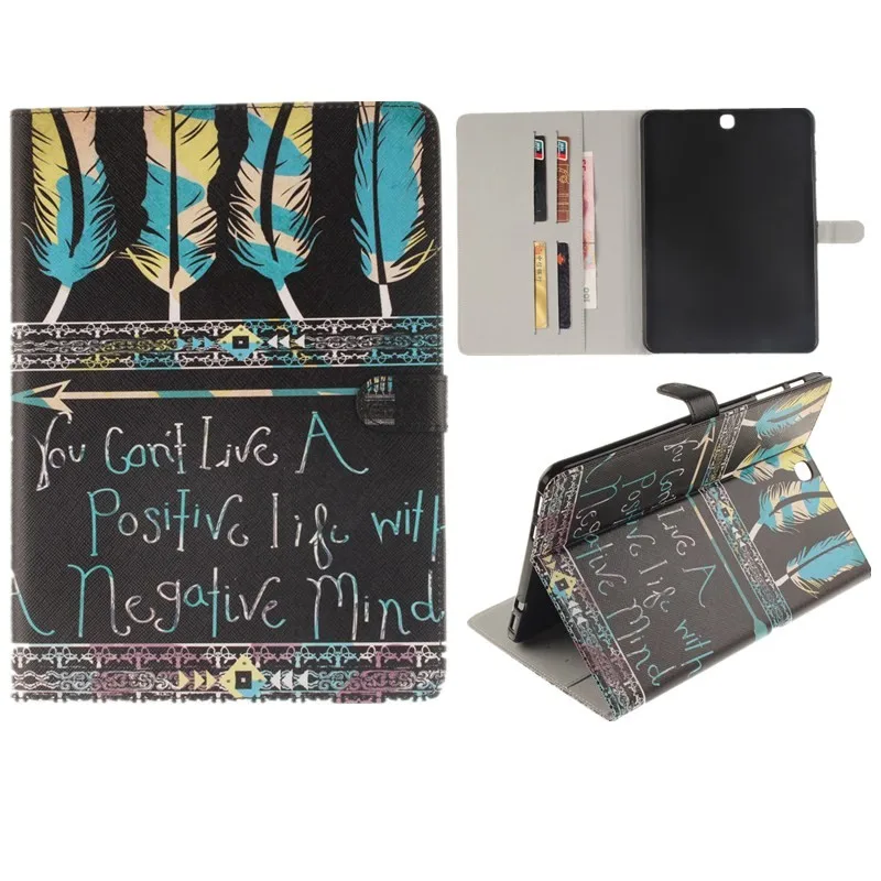 Luxury 2 Leavies PU Leather Stand Flip Case for Samsung Galaxy Tab S2 9.7 Case T810 T815 Wallet  Case Tablet Cover Back Silicon (11)
