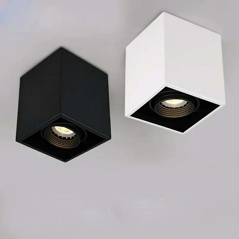 

1X COB LED Downlights 7w 10w 12w Surface Mounted dimmable LED Ceiling Lamps Spot Light square Rotation LED Downlights AC85-265V